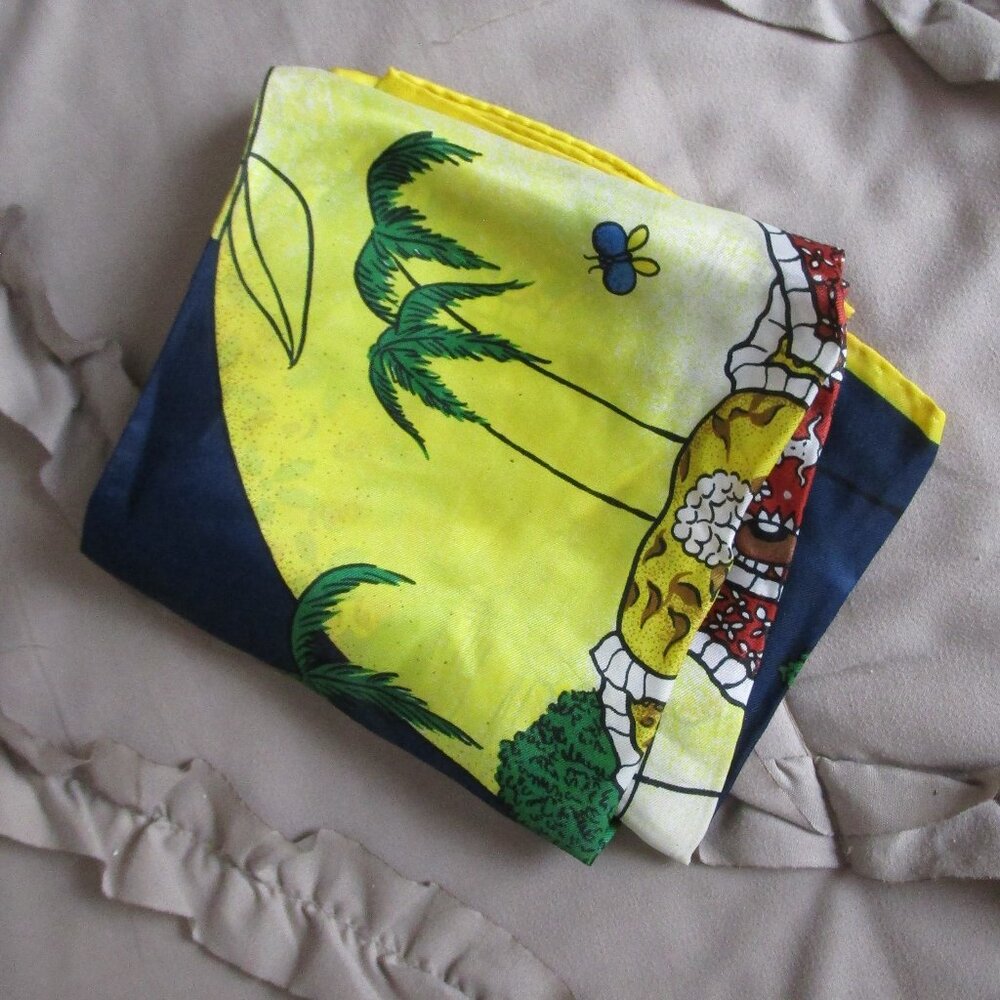 designer printed silk scarf